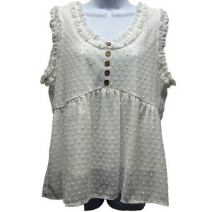 Annva U.S.A. Women’s Sz Lg White Sleeveless Lined Blouse NWOT, V496